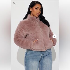 Elizabeth Faux Fur Jacket - Mauve
